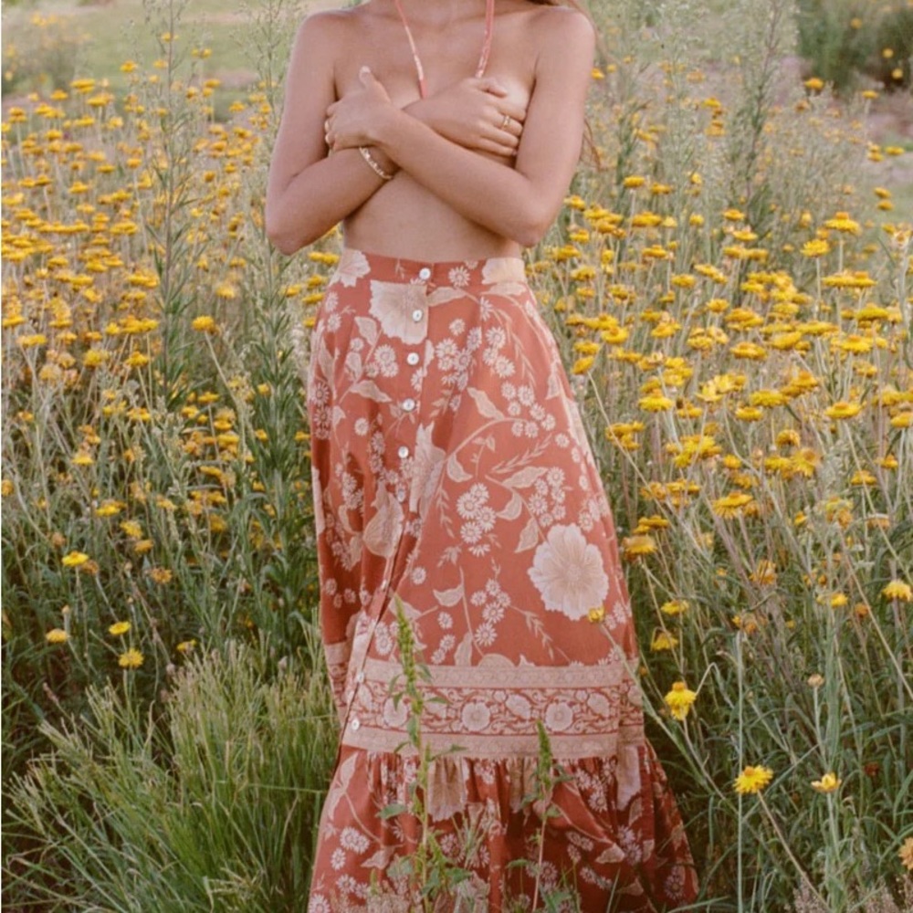Spell Sloan Maxi Skirt in Ochre SZ XS NWT - Picture 2 of 11